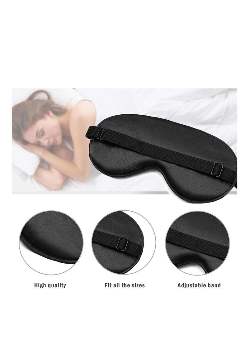 WAYA 3D Limited Silk Sleep Eye Mask for Men Women with Adjustable Strap - 3D Tailored Cup with Adaptable Sponge - Sleeping Mask & Blindfold - Block Upto 100% Light - Eye Shade Cover Black - Image 4