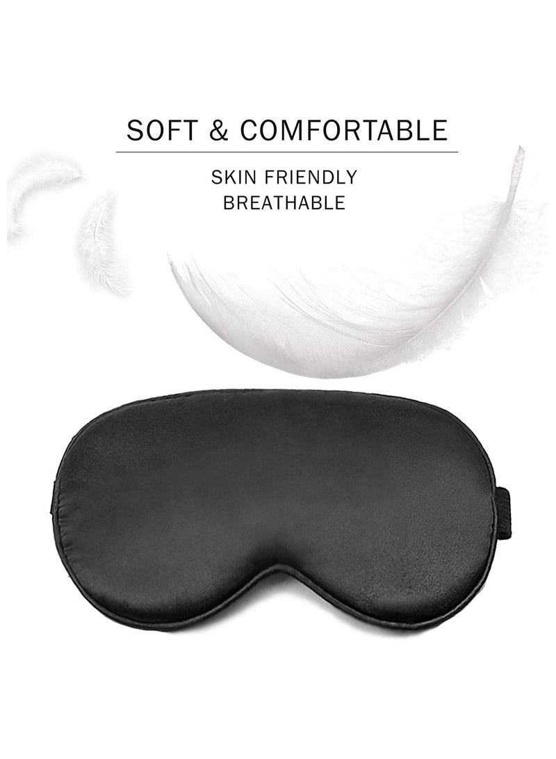 WAYA 3D Limited Silk Sleep Eye Mask for Men Women with Adjustable Strap - 3D Tailored Cup with Adaptable Sponge - Sleeping Mask & Blindfold - Block Upto 100% Light - Eye Shade Cover Black - Image 3