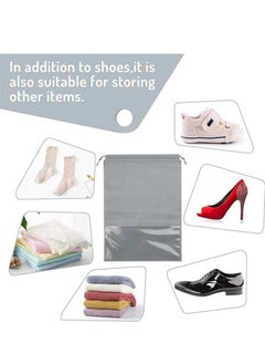 Ocean 5 Pcs Travel Shoe Bags, Portable Large Drawstring Bags Shoes Storage Organizer Non-Woven Bags, with Transparent Slot Dust Proof Pouch Space Saving for Daily Travel Men and Women  - Image 3