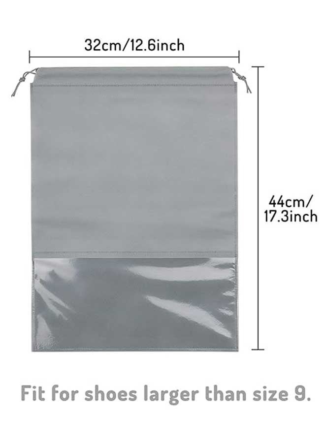 Ocean 5 Pcs Travel Shoe Bags, Portable Large Drawstring Bags Shoes Storage Organizer Non-Woven Bags, with Transparent Slot Dust Proof Pouch Space Saving for Daily Travel Men and Women  - Image 2