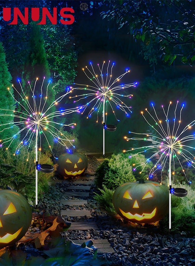 UNUNS Solar Powered Light,90 LED Multi Color Outdoor Waterproof Solar Firework Decor Lights For Backyard Pathway,LED Copper Wire Solar Lights With 2 Modes - Image 4