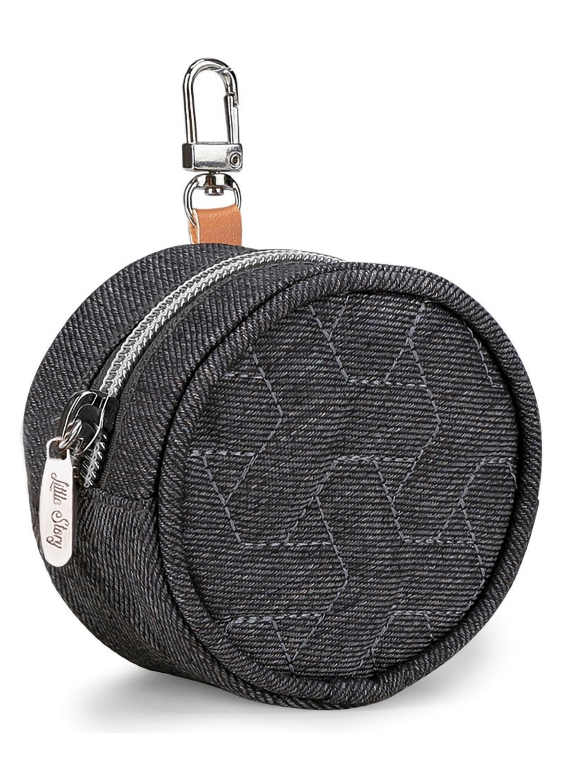Little Story - Quilted Diaper Backpack With Pacifier Bag And Stroller Hooks - Grey - Image 1