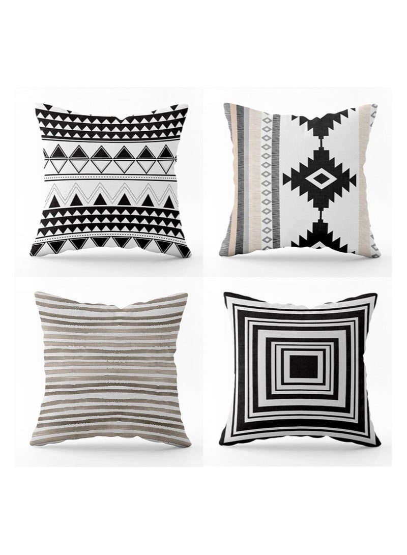 FASHION HOME Set of 4 Cushion Covers Decorative Throw Pillow cases for Living Room Garden Outdoor Décor  - Image 1