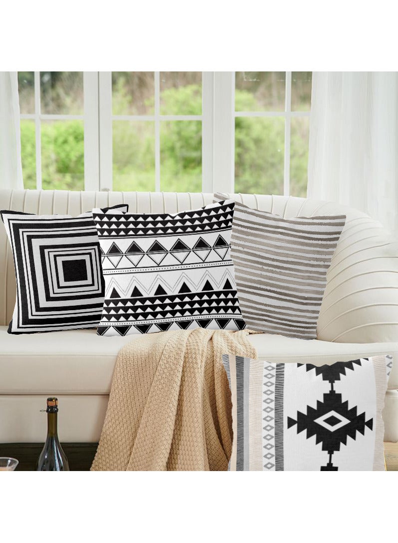 FASHION HOME Set of 4 Cushion Covers Decorative Throw Pillow cases for Living Room Garden Outdoor Décor  - Image 3