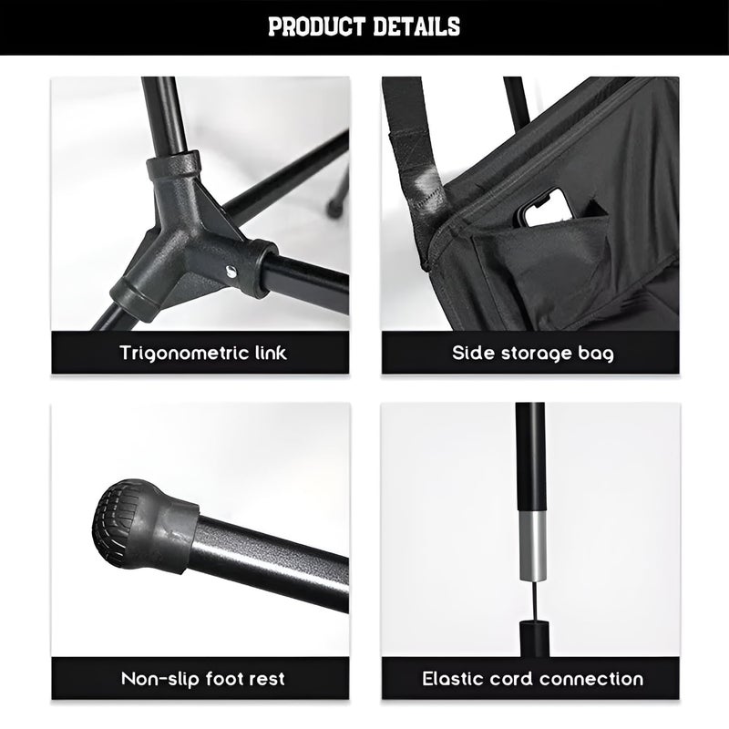 LASALE LASALE Portable Folding Hammock Swing Chair with Padded Seat HeavyDuty 150kg Capacity IndoorOutdoor Camping Lounge Chair with Storage Bag Ideal for Relaxation Travel and Backyard Use  - Image 4
