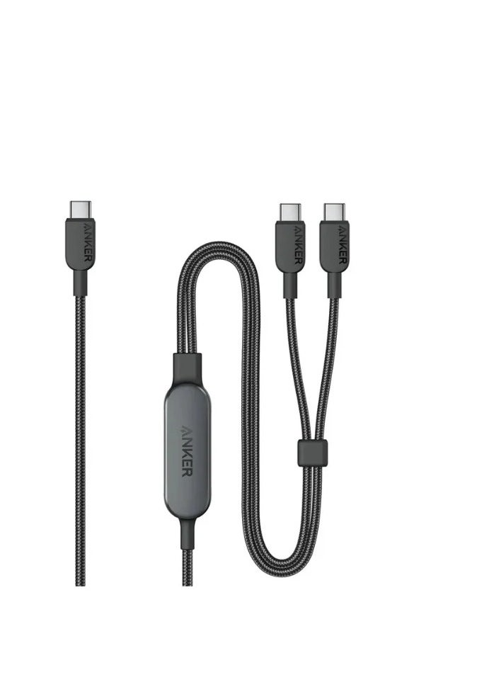 Anker Anker 2-in-1 USB C to USB C 140W Braided Fast Charging Cable A8895H11 - Black  - Image 1
