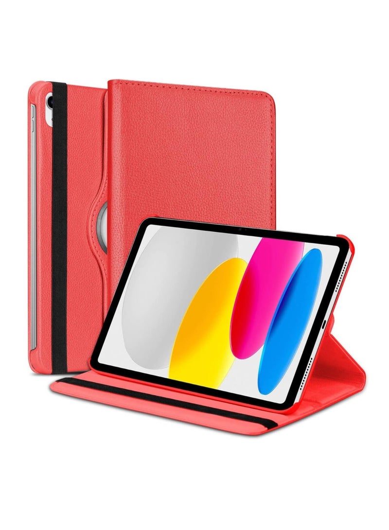 FOCUS Case for Ipad 10th Generation Case 2022 iPad 10.9 Inch 360 Rotating Portfolio Case Red - Image 1