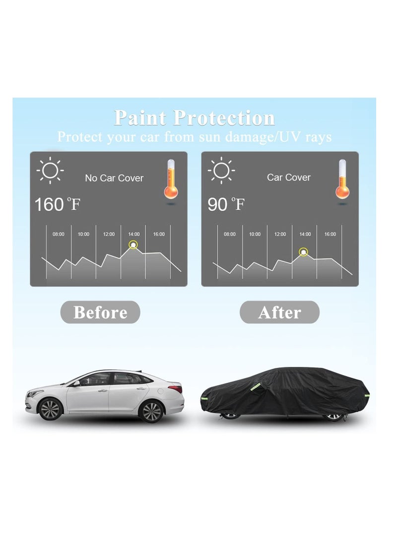 Generic Car Cover Waterproof All Weather Protection Outdoor Full Cover 210D Oxford Fabric Rain Sun UV Proof for Automobiles Universal Fit ( 5.3m L x 2m W x 1.5m H ) - Image 2