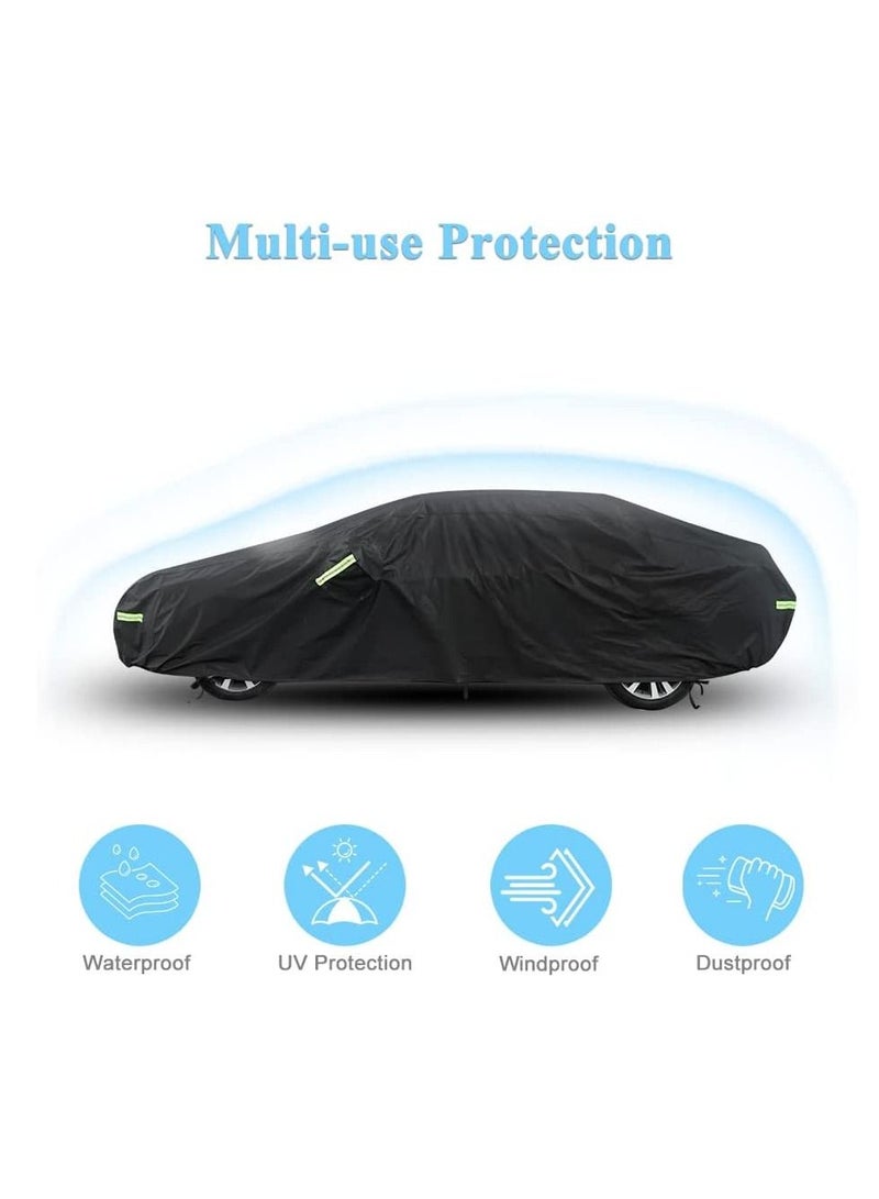 Generic Car Cover Waterproof All Weather Protection Outdoor Full Cover 210D Oxford Fabric Rain Sun UV Proof for Automobiles Universal Fit ( 5.3m L x 2m W x 1.5m H ) - Image 3