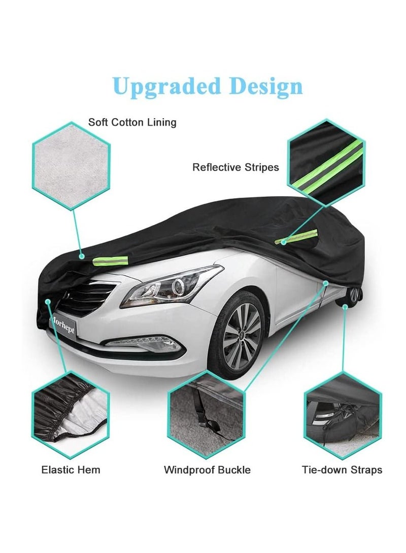 Generic Car Cover Waterproof All Weather Protection Outdoor Full Cover 210D Oxford Fabric Rain Sun UV Proof for Automobiles Universal Fit ( 5.3m L x 2m W x 1.5m H ) - Image 5