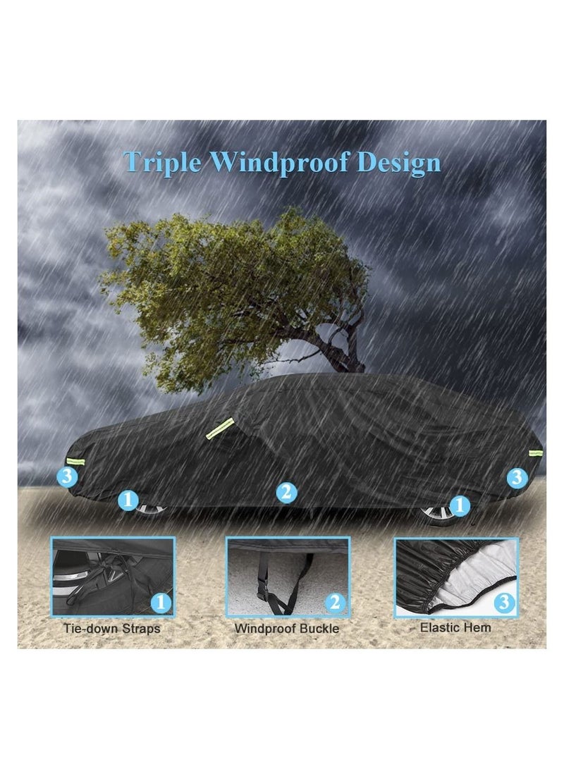 Generic Car Cover Waterproof All Weather Protection Outdoor Full Cover 210D Oxford Fabric Rain Sun UV Proof for Automobiles Universal Fit ( 5.3m L x 2m W x 1.5m H ) - Image 4