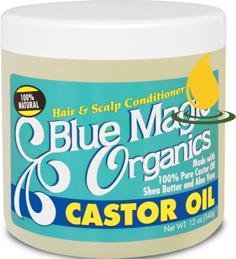 Organics Castor Oil Hair Scalp Conditioner With 100 Pure Castor Oil Shea Butter Aloe Vera Strengthens Moisturizes Dry Hair 12 oz 340 g Jar