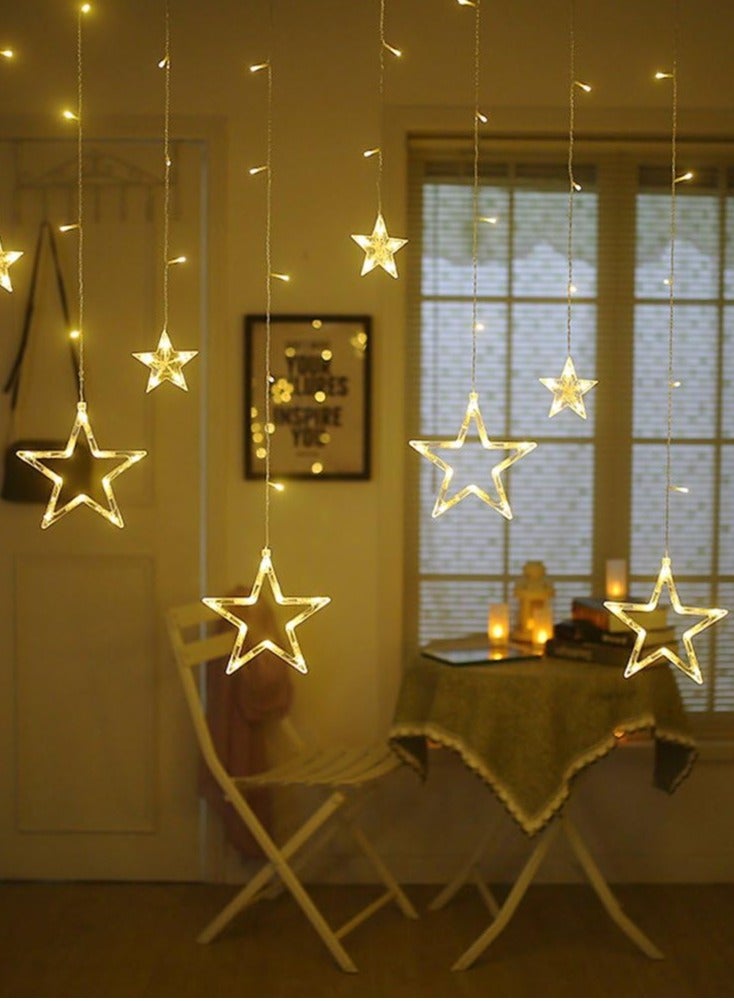 RollsTimi  LED String Lights Fairy Five Pointed Star Shape Curtain Lights Ramadan Gift Curtain Decorations String Lights 2.5M - Image 2