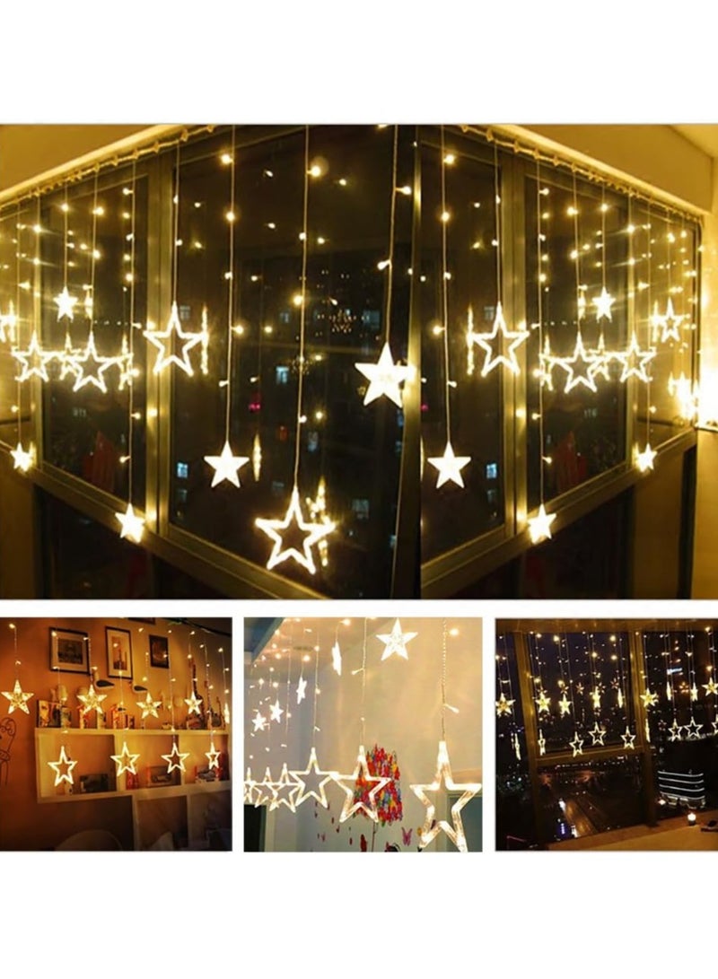 RollsTimi  LED String Lights Fairy Five Pointed Star Shape Curtain Lights Ramadan Gift Curtain Decorations String Lights 2.5M - Image 5
