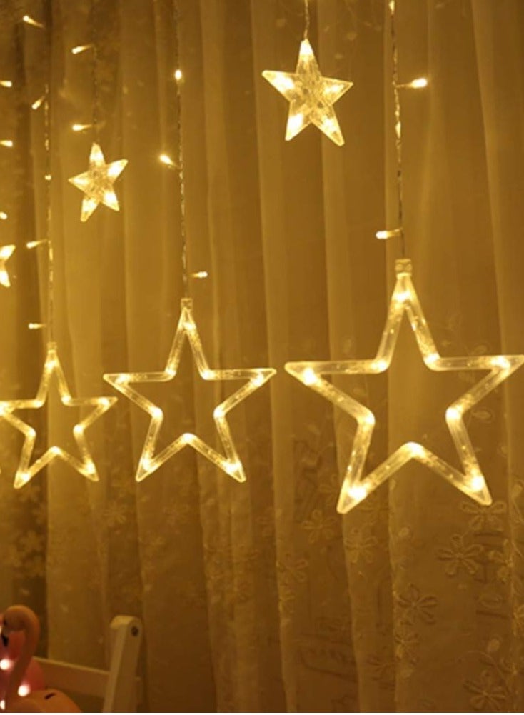 RollsTimi  LED String Lights Fairy Five Pointed Star Shape Curtain Lights Ramadan Gift Curtain Decorations String Lights 2.5M - Image 3