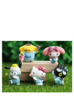 Y&D 6 Pack Kawaii Sanrio Figure My Melody  kuromi Figure Birthday Party Supplies, Cinnamon Cupcake Toppers, Cute Mini Figure Toys  Birthday Party Favor For Kids Fans Collection Bouquet Desk Decor  - Image 1