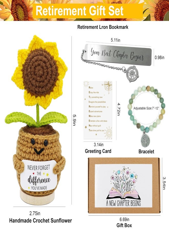 Lamyba Retirement Gifts for Woman,Retirement Party Decorations, Happy Retirement Gift for Women with Positive Crochet Doll,Inspirational Card,Bookmark,Bracelet,Retired Gifts for Teacher Coworkers - Image 2