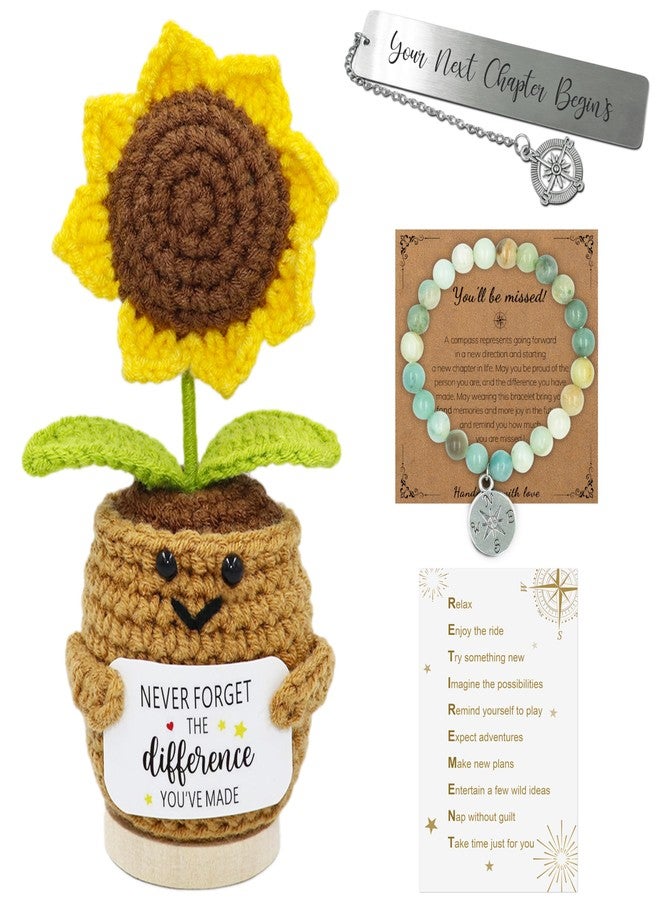 Lamyba Retirement Gifts for Woman,Retirement Party Decorations, Happy Retirement Gift for Women with Positive Crochet Doll,Inspirational Card,Bookmark,Bracelet,Retired Gifts for Teacher Coworkers - Image 1