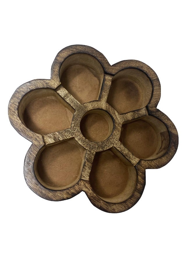 Rock Tawa علبة توابل روك تاوا للمطبخ بتصميم مميز | علبة توابل خشبية أنجاراي بيتي للمطبخ، تحتوي على 7 برطمانات - Image 3