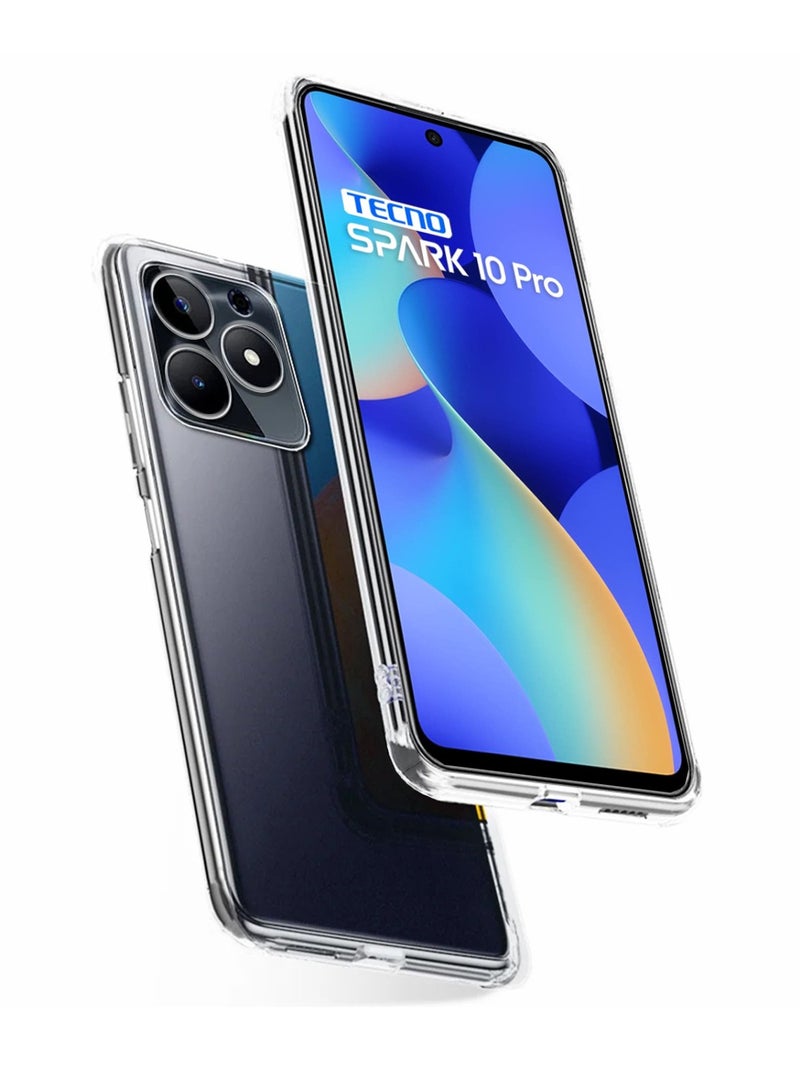 Techie غطاء خلفي شفاف مضاد للصدمات من TPU Soft Corner Ultra Slim لتكنو سبارك 10 برو 2023 - Image 2