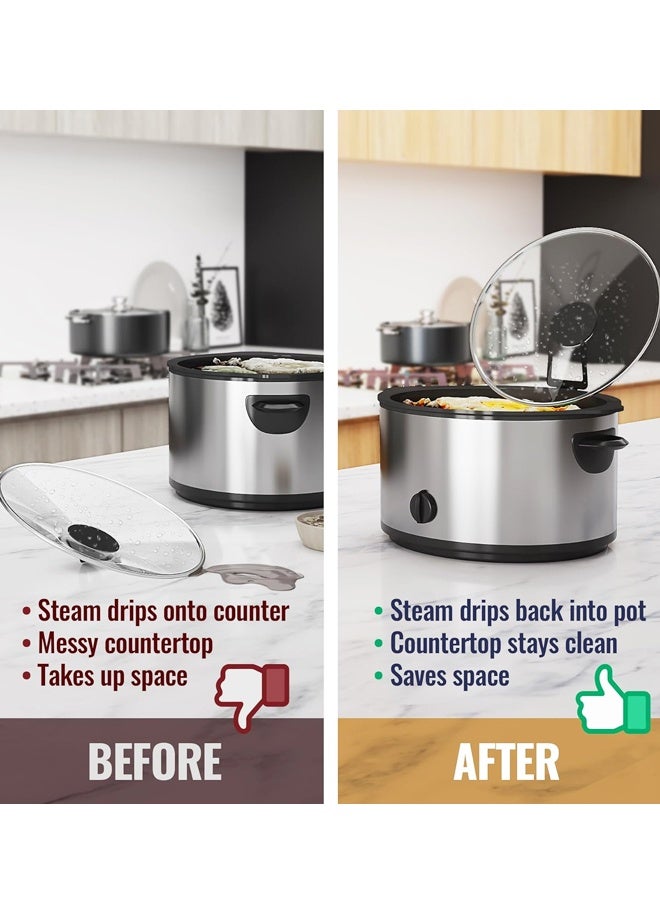 Non Slip Slow Cooker Lid Holder Space Saving Countertop Rack - Image 4