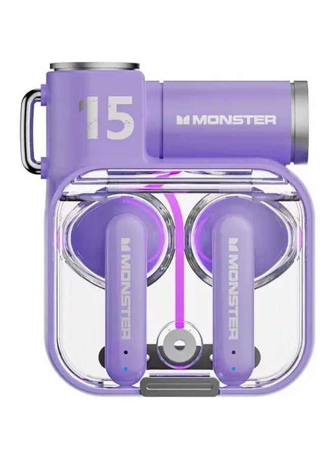 Monster - Monster XKT15 Wireless Bluetooth Earbuds Gaming Headphones Deep Bass Low Latency Game Headset with Built in Microphone Noise Canceling Comfortable to wear Violet - Image 1