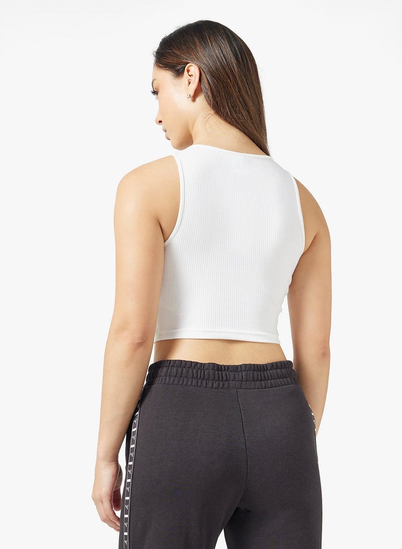PUMA Wardrobe Essential Ribbed Cropped T-Shirt - Image 2