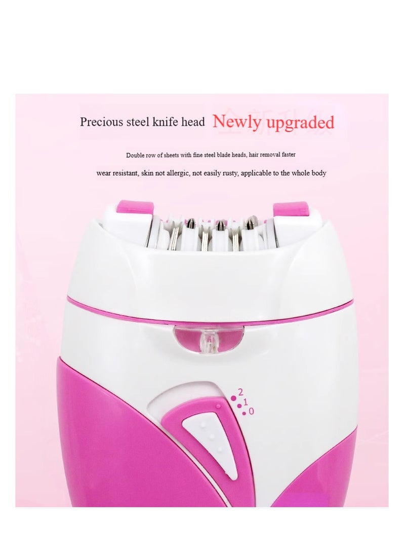 Keda USB Rechargeable Epilator Shaver Callus Remover Clipper KD-189A Pink/White - Image 3