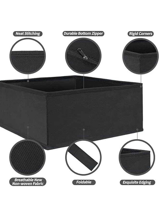 DUNISO 12 Pcs Clothes Drawer Organisers，Foldable Underwear Drawer Organizer and Closet Dividers，Storage Dresser Drawer Dividers，for Clothes, Socks, Bras, Underwear, Towels, Leggings, Jeans and Sweaters，Black - Image 4