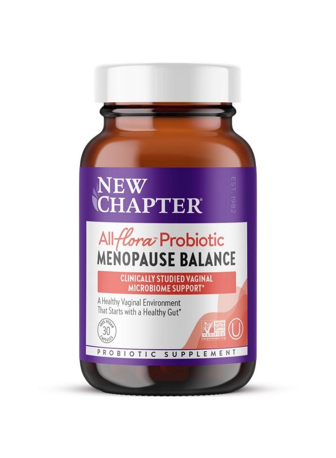 New Chapter All-Flora Probiotic Menopause Balance, Ultra-Concentrated Probiotics for Women with Black Cohosh for Menopause Hot Flashes, 100% Vegan, 30 Vegan Capsules - Image 1