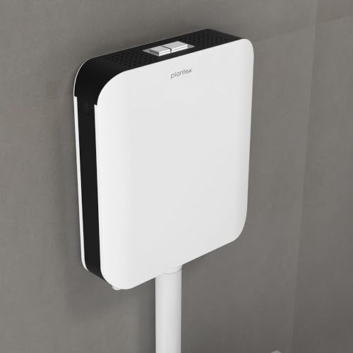 Plantex Cistern Flush Tank/Dual & SlimTone 7Ltr Water Capacity Polypropylene/Commode Flush Tank for Bathroom with Internal Accessories Pack of 1 (Black & White) - Image 1