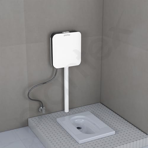 Plantex Cistern Flush Tank/Dual & SlimTone 7Ltr Water Capacity Polypropylene/Commode Flush Tank for Bathroom with Internal Accessories Pack of 1 (Black & White) - Image 5
