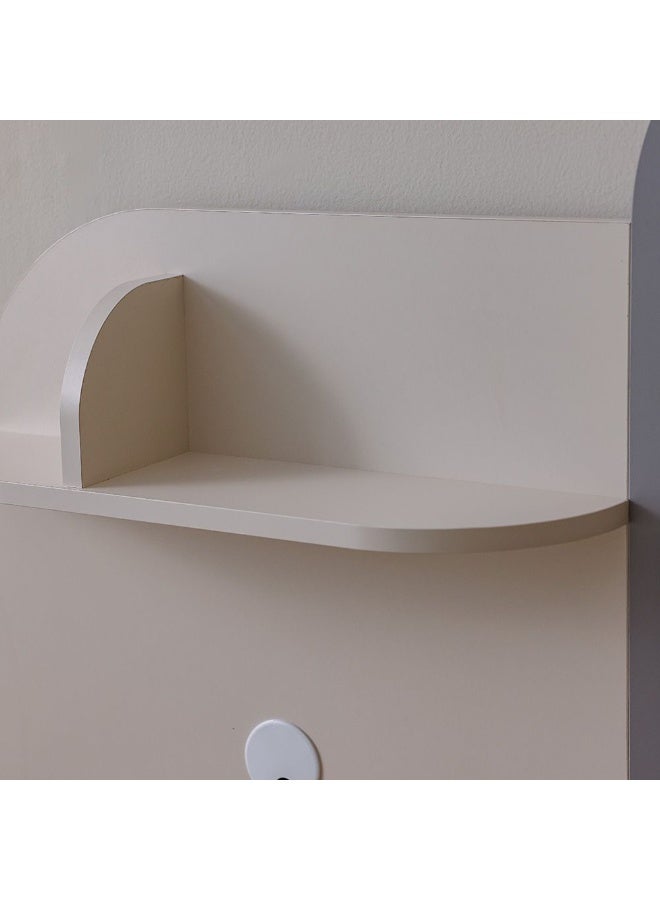 DANUBE HOME مكتب دراسة زيتا بدرج واحد مع رف - أبيض فاتح ورمادي - أثاث مكتبي أنيق للمنزل والعمل - خشب مصنّع - الحجم: L100.2 x W55 x H149.5 سم - مكتب مثالي للمكتب - Image 3