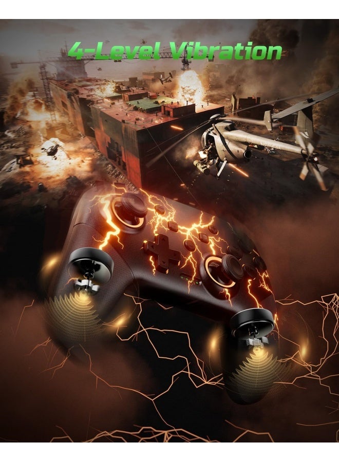 Switch Controller Wireless, Pro Controllers Compatible With Switch Lite/OLED/PC, One-Key Pairing Gamepad With 9-Color RGB LEDs 800mAh Battery 6-Axis Motion Wake Up Function - Lightning - Image 4