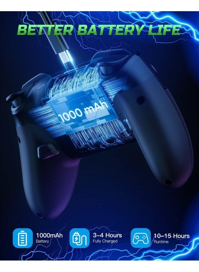 Switch Controller Wireless, Pro Controllers Compatible With Switch Lite/OLED/PC, One-Key Pairing Gamepad With 9-Color RGB LEDs 800mAh Battery 6-Axis Motion Wake Up Function - Lightning - Image 5