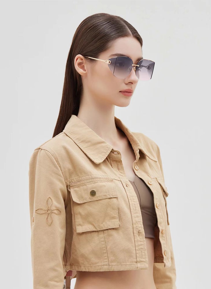 تشوميل نظارات شمسية نسائية أنيقة عالية الدقة بعدسات من النايلون مضادة للأشعة فوق البنفسجية والضوء الأزرق - Image 2