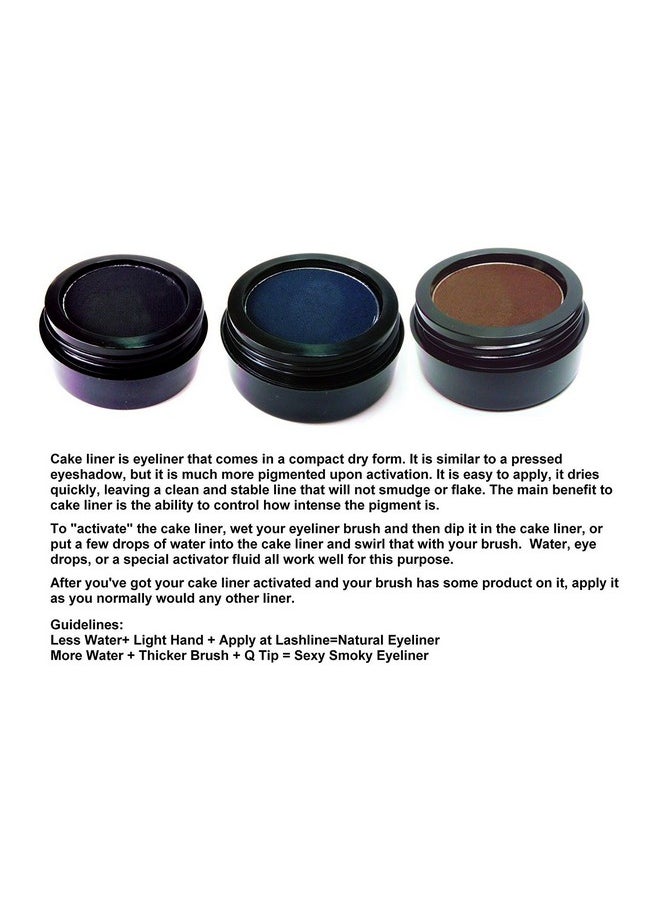 Pure Ziva Pure Ziva Matte Cool Dark Navy Blue Cake Eyeliner & Pressed Eyeshadow, Water Activated Powder; Gluten & Cruelty Free  - Image 4