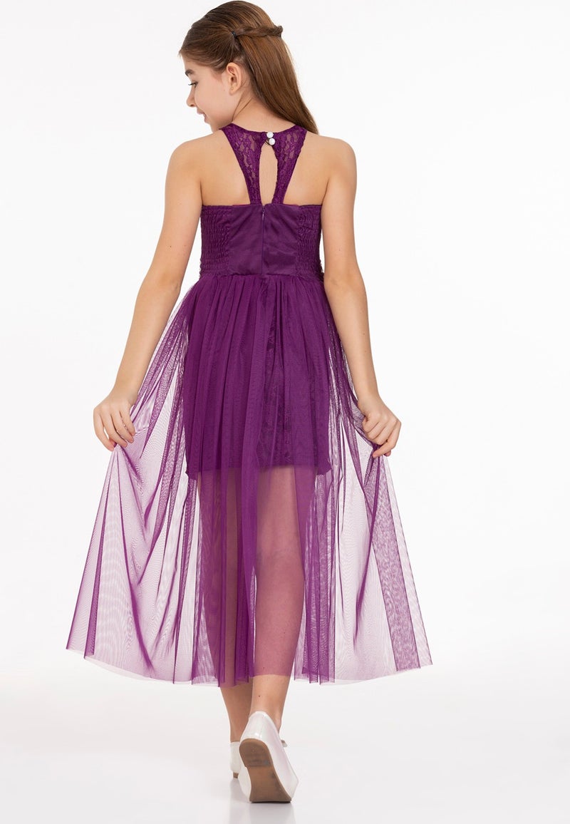 Ahengim AHENGİM GIRL CHILDREN'S EVENING DRESS GIRL'S PEARL STONE TULLE GIRL'S EVENING DRESS AK2229  - Image 2
