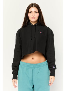 Champion Women Sportswear Fit Long Sleeve Outdoor  Cropped Sweatshirt, Black  - Image 1