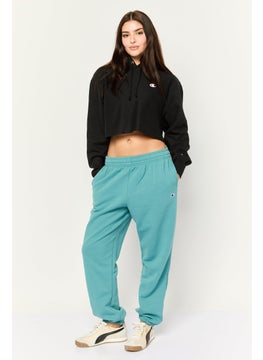 Champion Women Sportswear Fit Long Sleeve Outdoor  Cropped Sweatshirt, Black  - Image 3