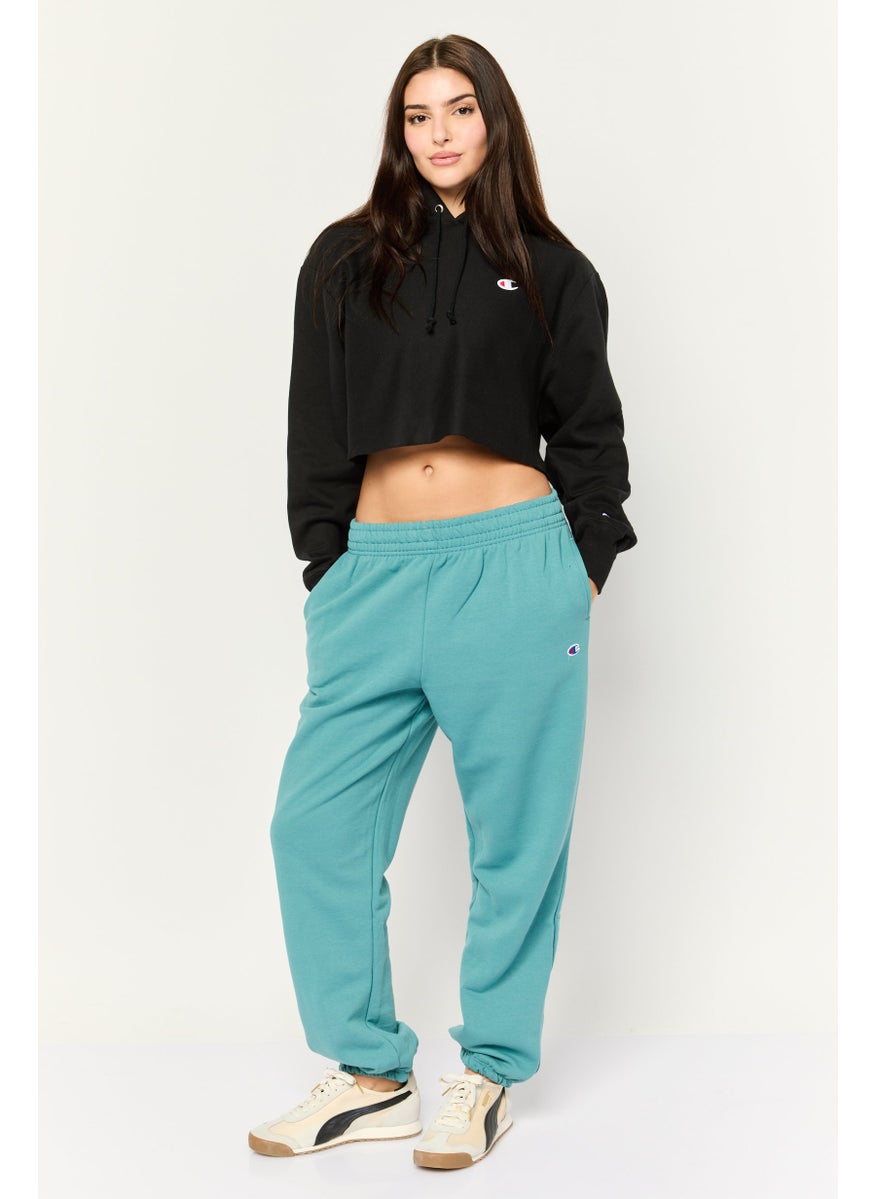Champion Women Sportswear Fit Long Sleeve Outdoor  Cropped Sweatshirt, Black  - Image 3