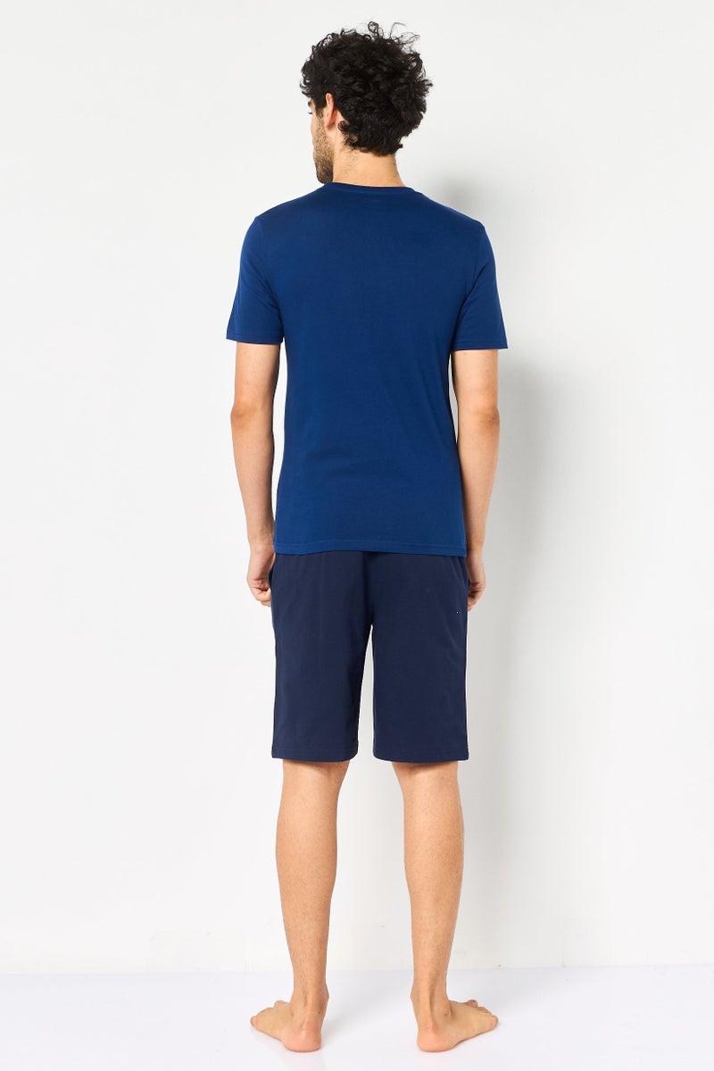 English Laundry Men 2 Pieces Embroidered Logo T-Shirt And Pajama Shorts Set, Multicolor - Image 4