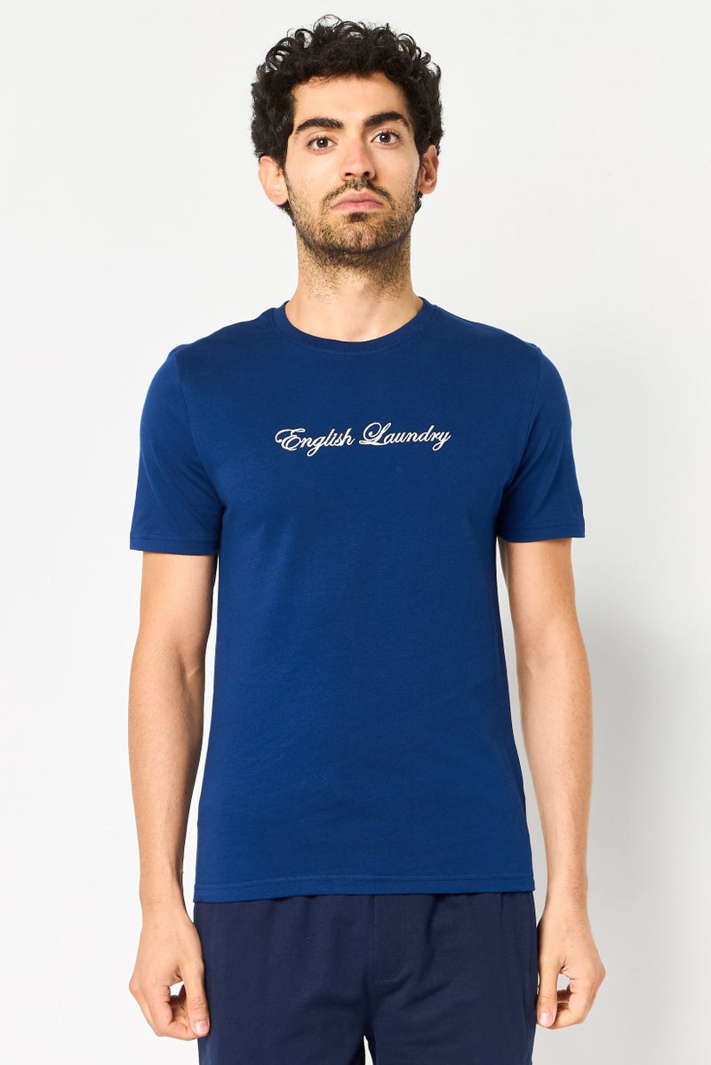 English Laundry Men 2 Pieces Embroidered Logo T-Shirt And Pajama Shorts Set, Multicolor - Image 2