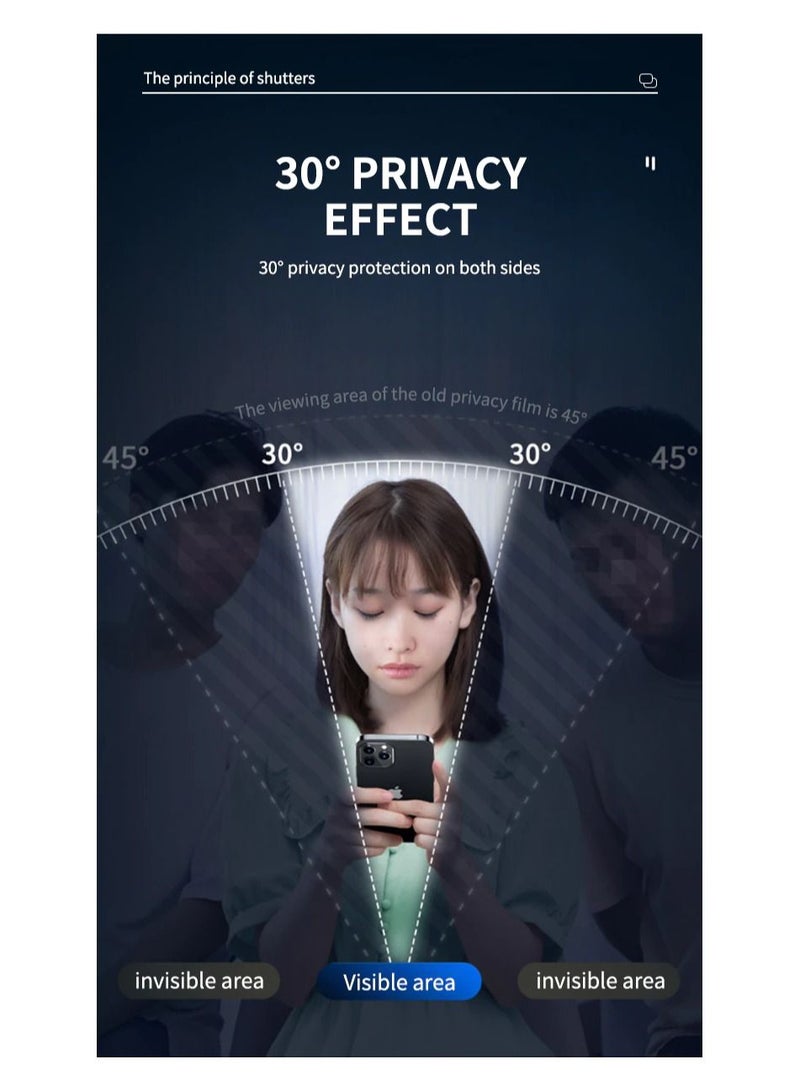 HEXABEX iPhone 14 Pro Max Privacy Screen Protector, Tempered Glass 5D 9H Privacy Screen Protector for iPhone 14 Pro Max 6.7" Black  - Image 3