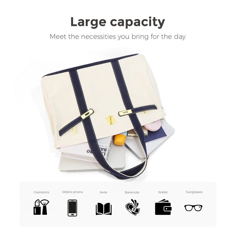 In-Stock Popular Canvas Birkin Bag with a High-End Feel, Color-Blocking Handbag, Large Capacity, Versatile Tote Bag for Commuting - Image 5