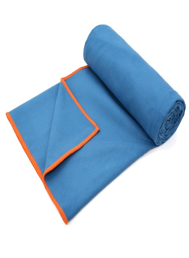 Eunzel Hot Yoga Towel Non-Slip Yoga Mat Towel Ultra-Absorbent Microfiber Towel for Hot Yoga, Pilates，Bikram and Workout 26.5"x 72", Navy/Orange - Image 2