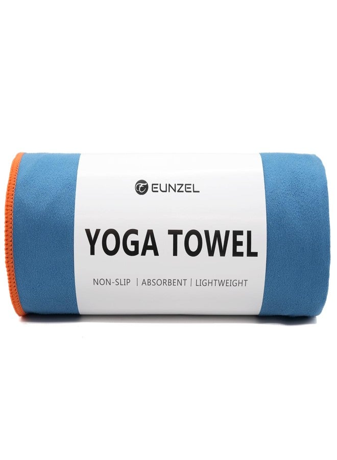 Eunzel Hot Yoga Towel Non-Slip Yoga Mat Towel Ultra-Absorbent Microfiber Towel for Hot Yoga, Pilates，Bikram and Workout 26.5"x 72", Navy/Orange - Image 1