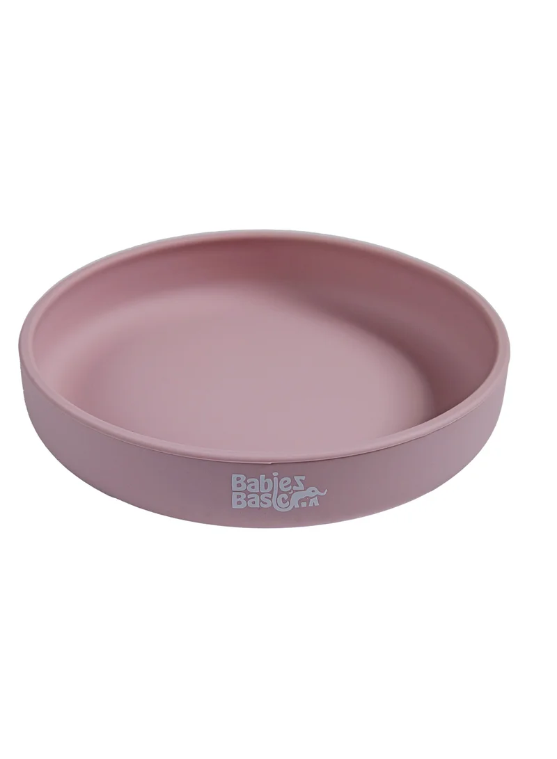 Babies Basic Babies Basic Silicone Feeding Plate with Suction  - Blush