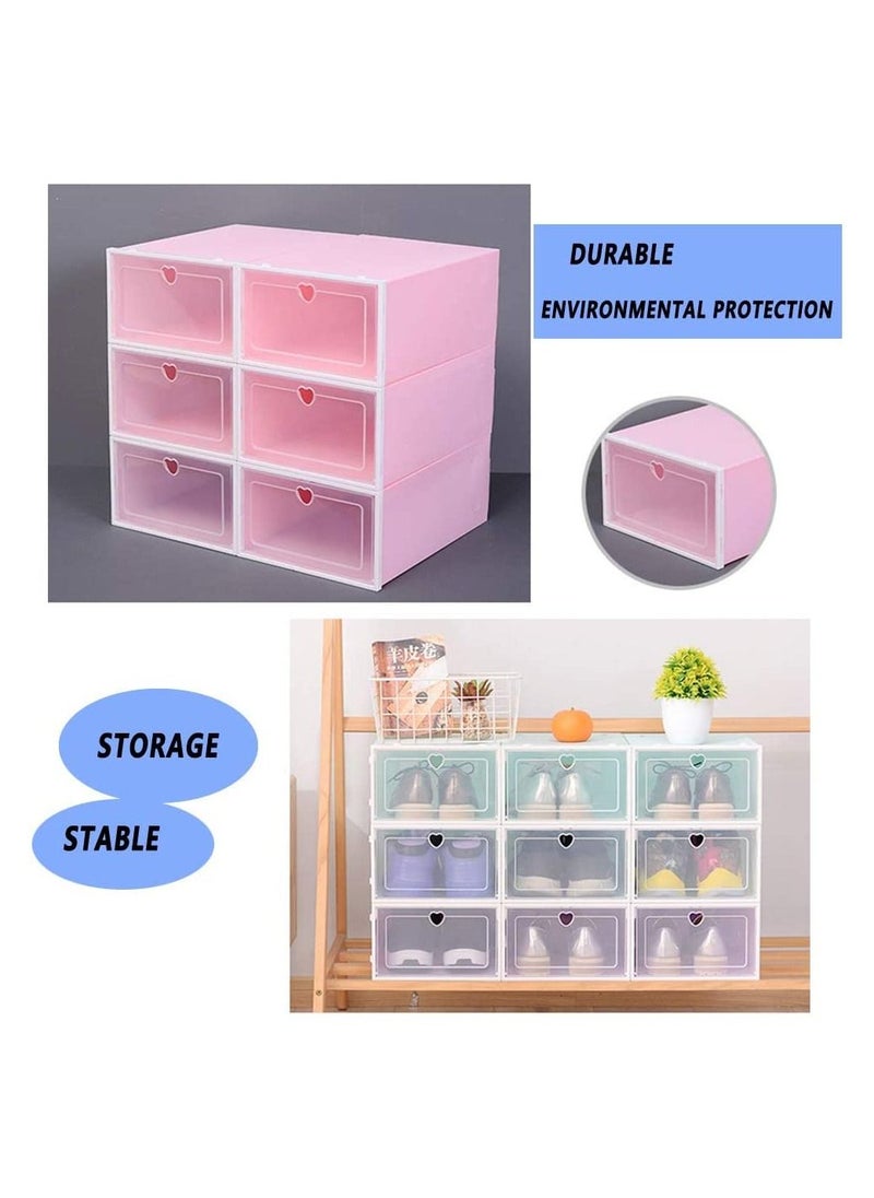 Cool Baby Storage box Shoe box Shoe Storage box Transparent Shoe box Foldable Plastic drawer Stackable Storage Cabinet, 12PCS White  - Image 3