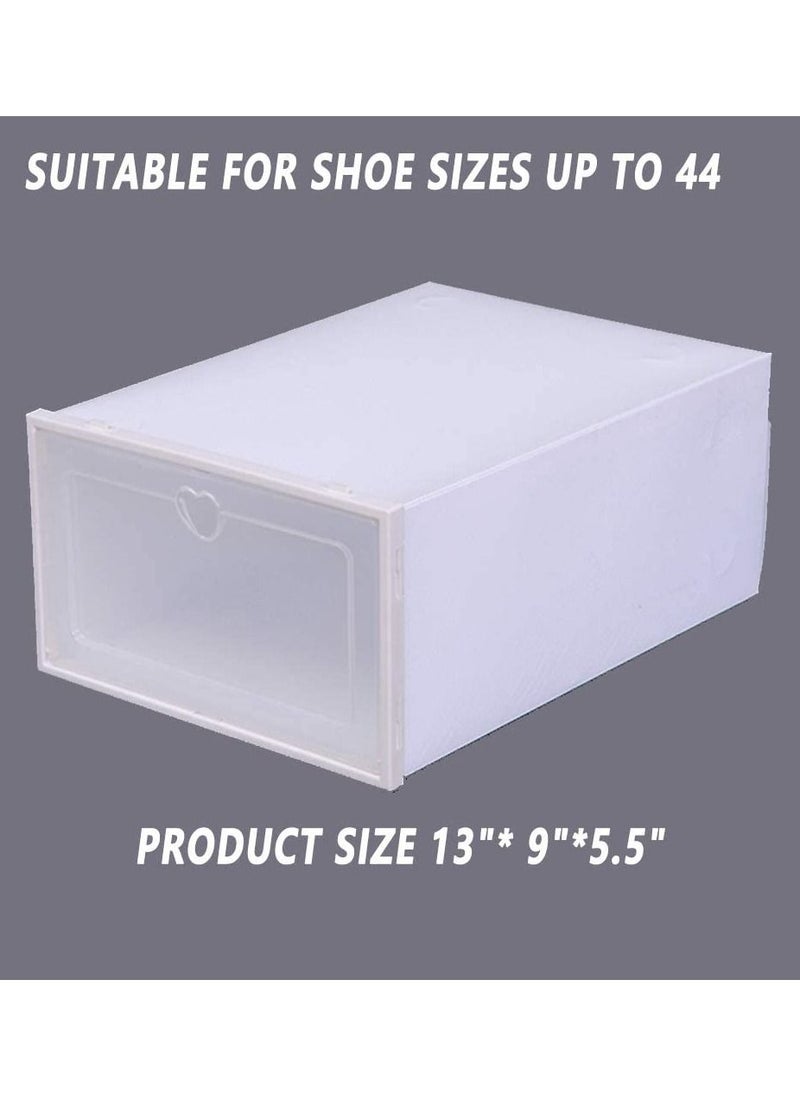 Cool Baby Storage box Shoe box Shoe Storage box Transparent Shoe box Foldable Plastic drawer Stackable Storage Cabinet, 12PCS White  - Image 4